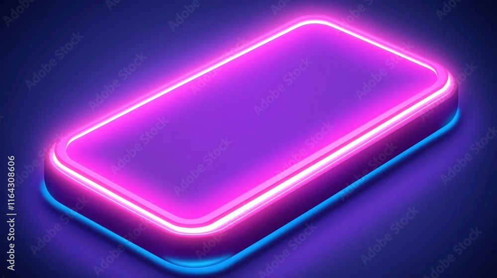 Vibrant neon smartphone design digital art modern technology futuristic environment close-up viewpoint Vibrant neon smartphone design digital art modern technology futuristic environment close-up viewpoint