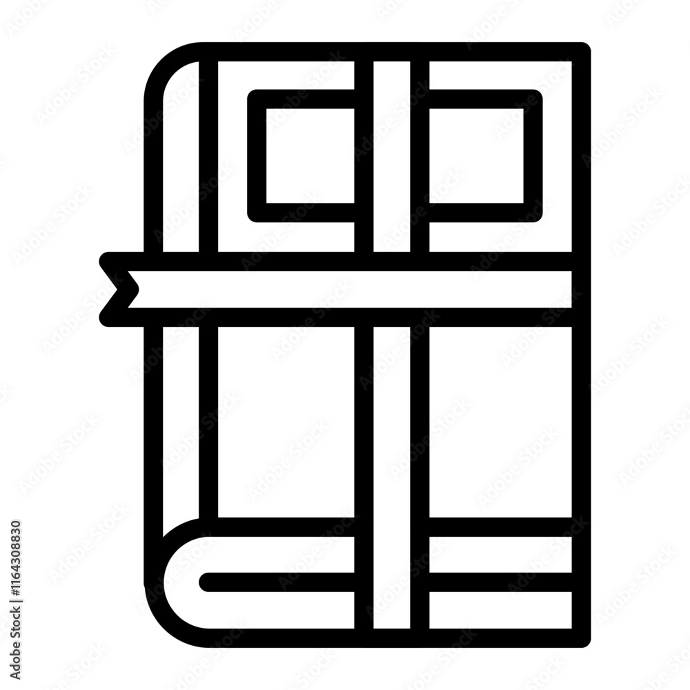 Book Ribbon Vector Line Icon Design Book Ribbon Vector Line Icon Design