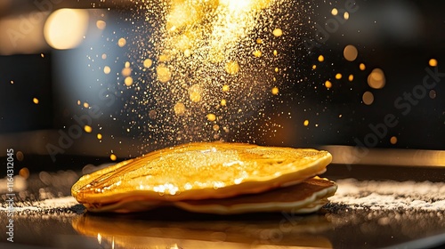 Golden Syrup Drizzled Over Delicious Pancakes