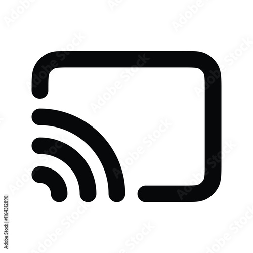 Cast, Screencast Icon Vector for Web or Mobile App