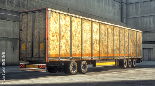 An isothermal semi-trailer is a specialized vehicle designed to transport temperature-sensitive goods photo