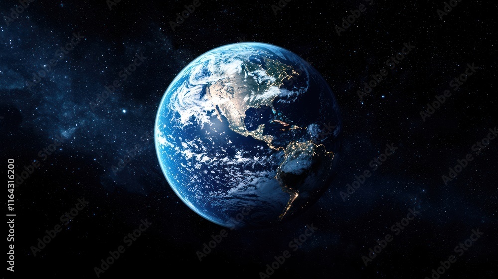 Naklejka premium Earth from Space: A Stunning View of Our Planet