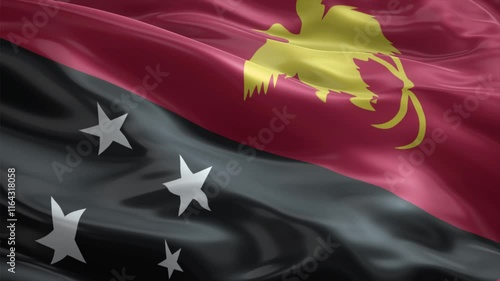 papua new guinea country flag waving for 10 seconds in high quality photo