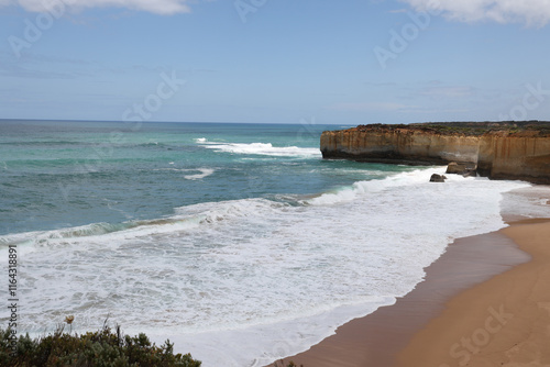 View of landscape and seascape the london bridge location is beautiful good view point at great ocean road australia photo