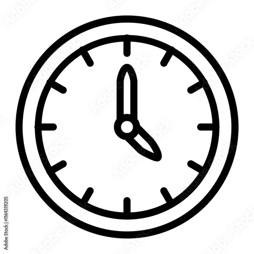 Clock Vector Line Icon Design