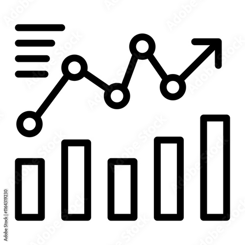 Bar graph Vector Line Icon Design