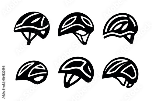  Bicycle helmet silhouette icon design