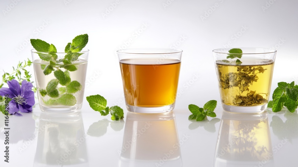 Artistic Presentation of Teas with Soft Lighting Artistic Presentation of Teas with Soft Lighting