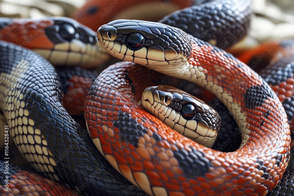 Fototapeta premium A detailed image of a snake's head with its mouth open, suitable for use in illustrations or scientific purposes