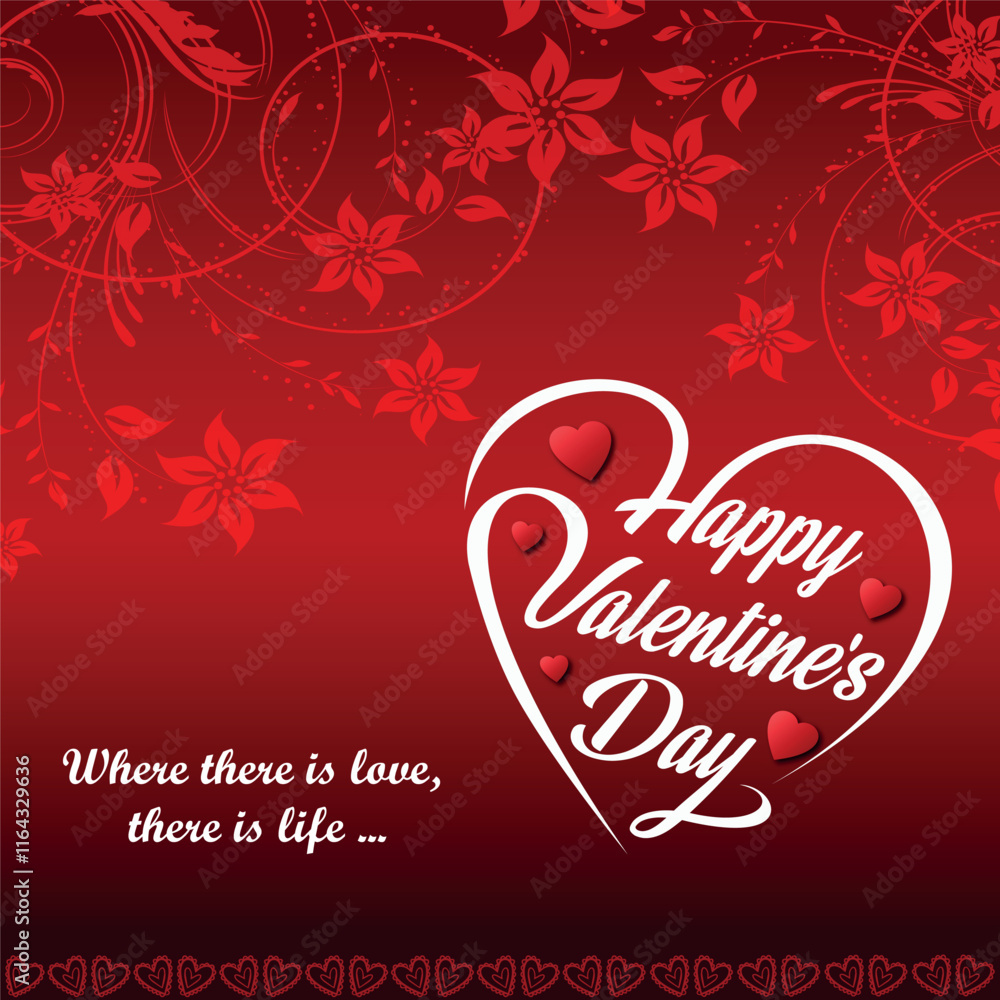 Happy Valentine's Day Greeting Card with Love Happy Valentine's Day Greeting Card with Love