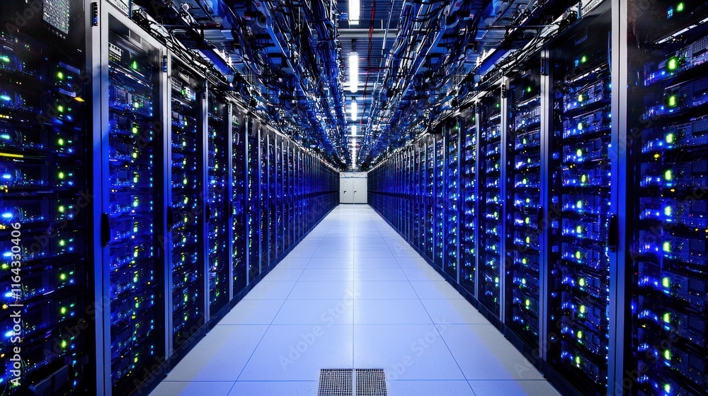 Illuminated Server Room: A Glimpse into the Digital Core Illuminated Server Room: A Glimpse into the Digital Core