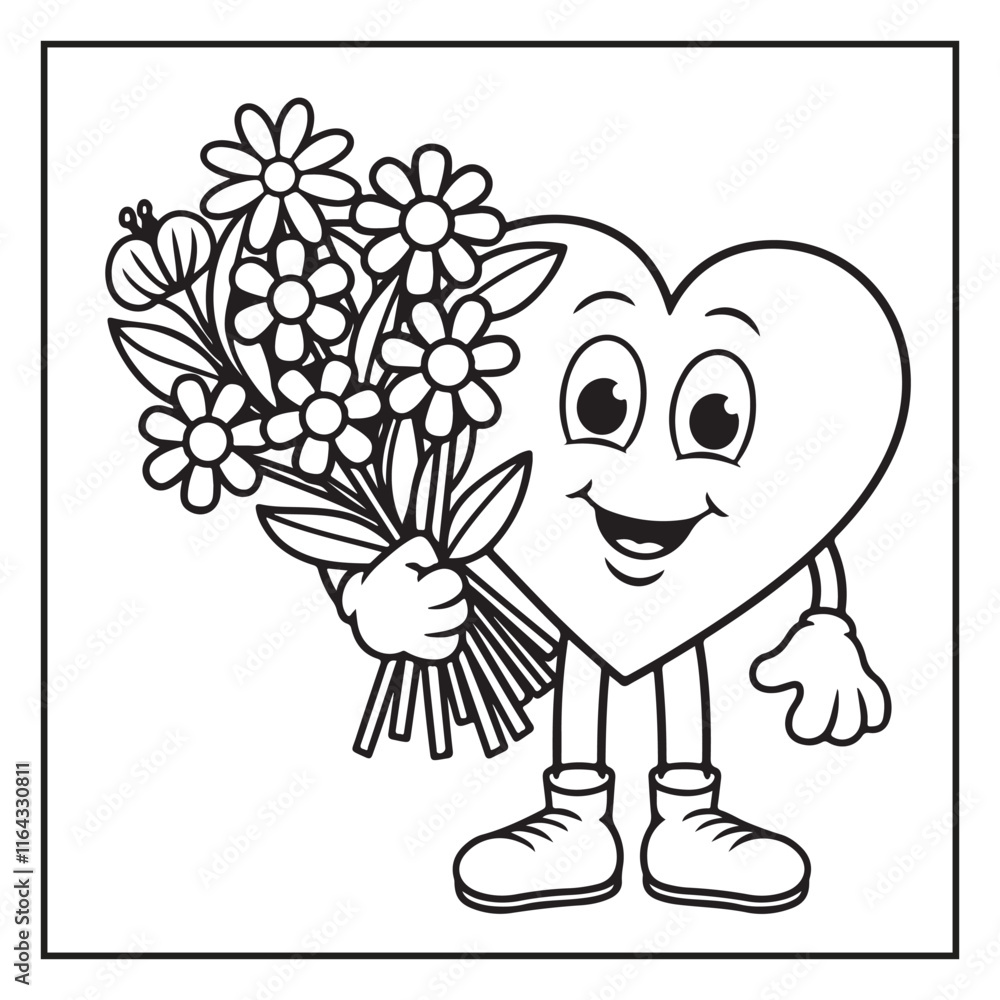 Bold and Easy Valentine's Day Coloring Page for Kids and Adults Bold and Easy Valentine's Day Coloring Page for Kids and Adults