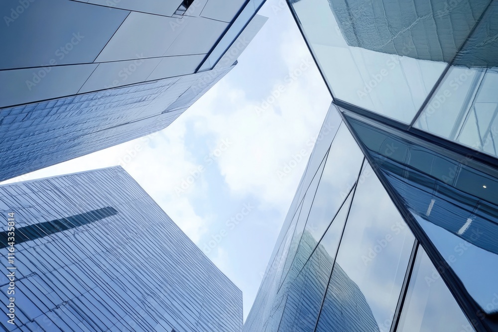 Obraz premium Two tall buildings standing side by side in an urban landscape