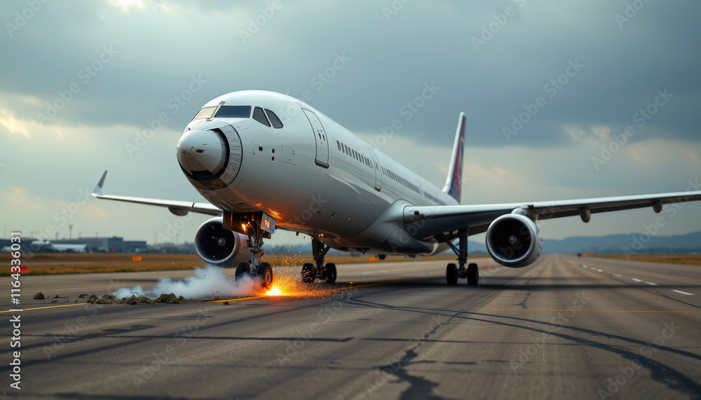 airplane landing gear collapse on runway airplane landing gear collapse on runway