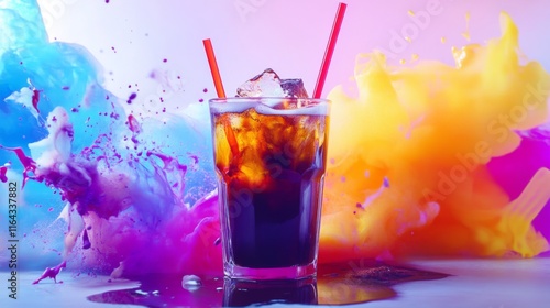 Vibrant Coffee Brew with Artistic Presentation