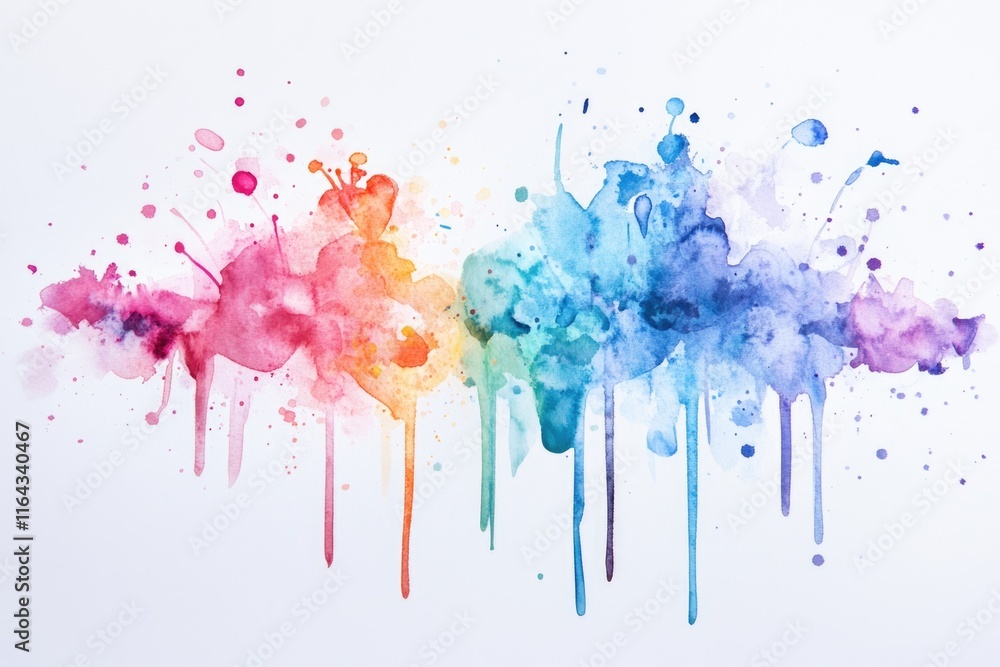 Fototapeta premium A vibrant watercolor painting of a colorful rainbow created with various shades of paint
