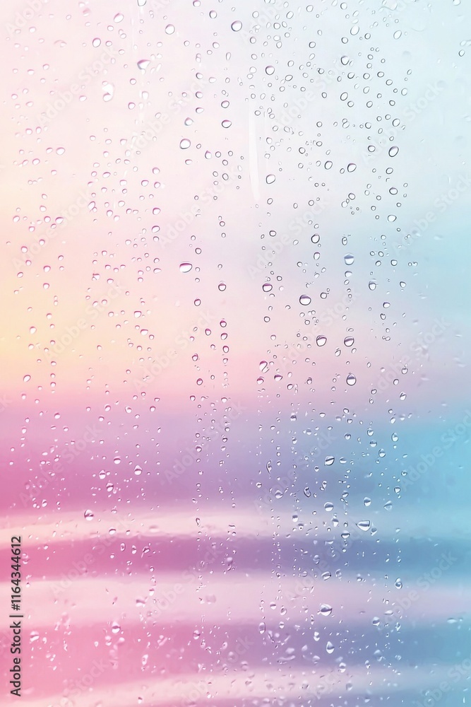Fototapeta premium Water Drops on a Colorful Window