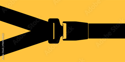 Safety Seatbelt. Car or Airplane Seatbelt. Fasten Your Seatbelt. Safety First.  Vector Illustration. 