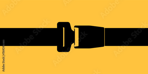 Safety Seatbelt. Car or Airplane Seatbelt. Fasten Your Seatbelt. Safety First.  Vector Illustration. 