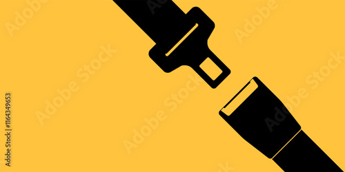 Safety Seatbelt. Car or Airplane Seatbelt. Fasten Your Seatbelt. Safety First.  Vector Illustration. 