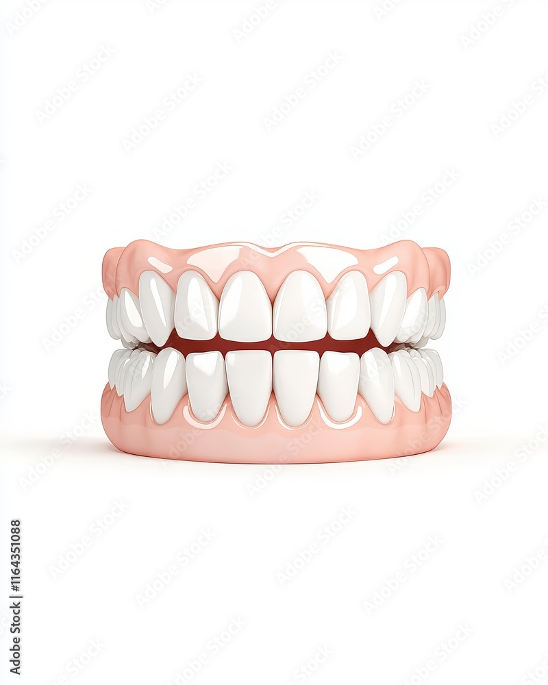 Obraz premium A detailed 3D rendering of human teeth showcasing health and hygiene for dental education and awareness.