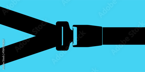 Safety Seatbelt. Car or Airplane Seatbelt. Fasten Your Seatbelt. Safety First.  Vector Illustration. 