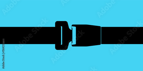Safety Seatbelt. Car or Airplane Seatbelt. Fasten Your Seatbelt. Safety First.  Vector Illustration. 