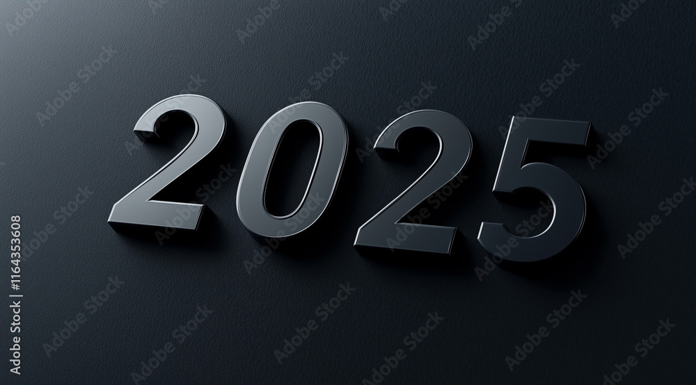 Dark 2025 New Years Eve Countdown, Bold 3D Numbers Dark 2025 New Years Eve Countdown, Bold 3D Numbers