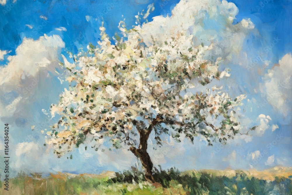 Blossoming Apple Tree Under Spring Sky Blossoming Apple Tree Under Spring Sky