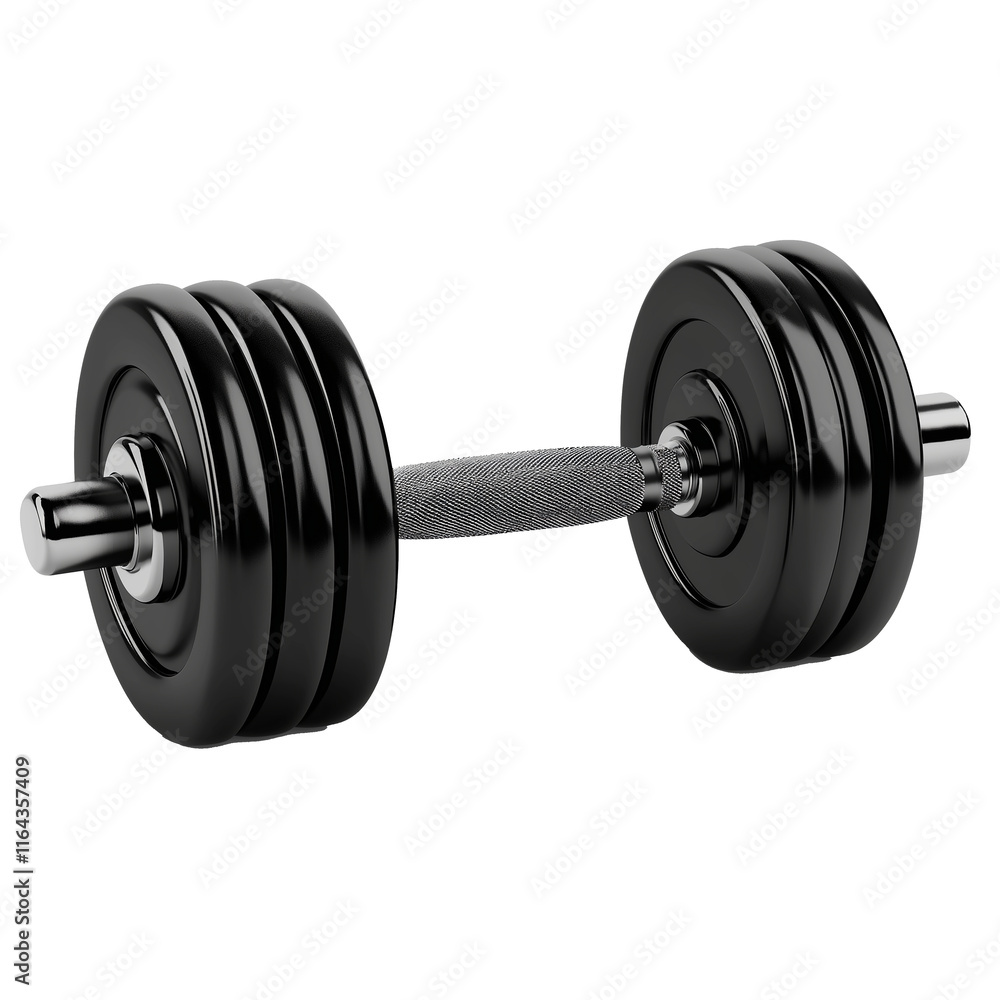 Naklejka premium Black dumbbell promoting healthy lifestyle and fitness goals