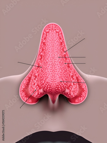 Structure of nasal epithelium illustration photo