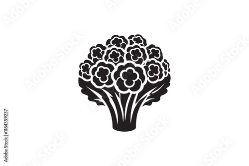 simple and unobtrusive cauliflower vector silhouette illustration isolated in white background
