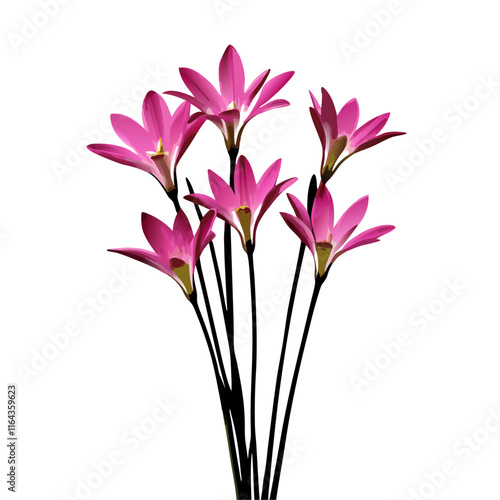 Zephyranthes lily flower isolated  vector illustration (4)