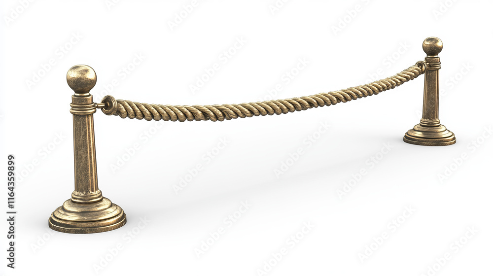 Barrier with rope and gold poles, fence for red carpet or vip event, museum or gallery stanchion, night club entrance security fencing isolated on white background, Realistic 3d vector illustration Barrier with rope and gold poles, fence for red carpet or vip event, museum or gallery stanchion, night club entrance security fencing isolated on white background, Realistic 3d vector illustration