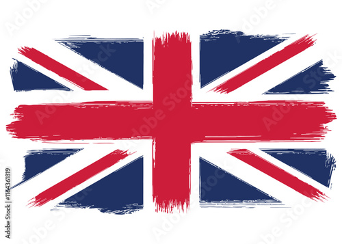 National flag of the United Kingdom Union Jack, Great Britain UK flag Grunge. Brush UK flag, Patriotic country flag.
