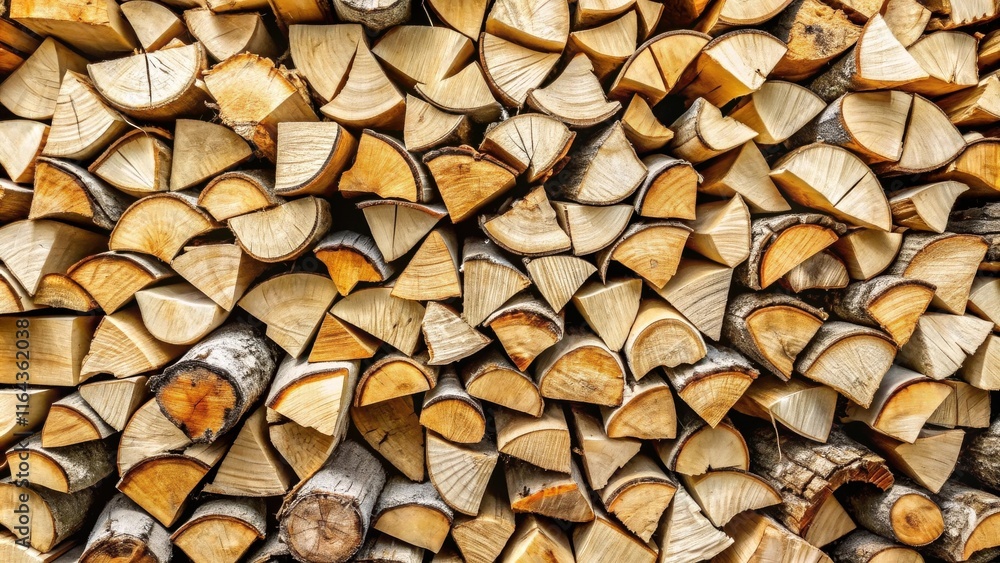 A Stack of Cut and Split Firewood Ready for Winter A Stack of Cut and Split Firewood Ready for Winter