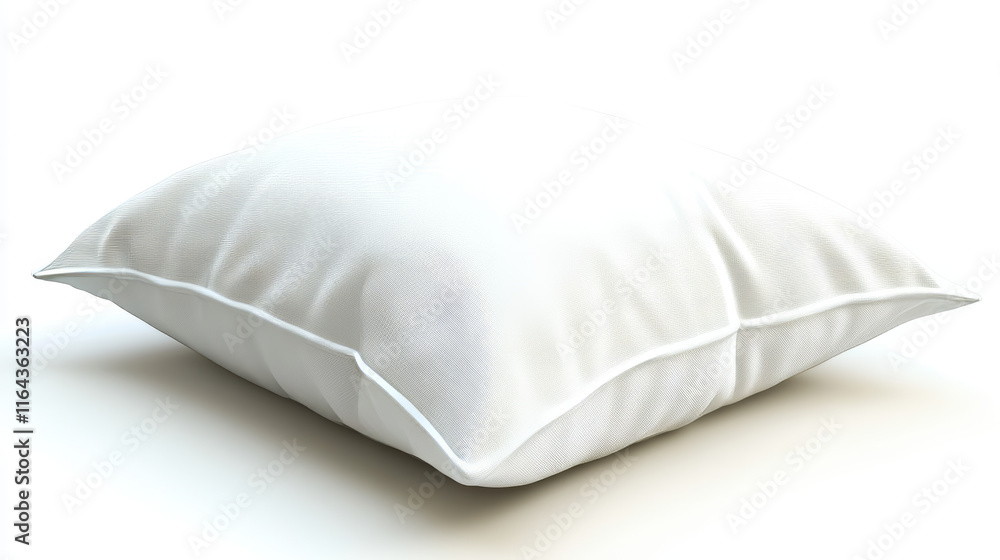 White square pillow realistic vector illustration. Cotton cushion mockup, top angle view, set isolated on transparent background, 3D soft blank fabric pad for sleeping White square pillow realistic vector illustration. Cotton cushion mockup, top angle view, set isolated on transparent background, 3D soft blank fabric pad for sleeping