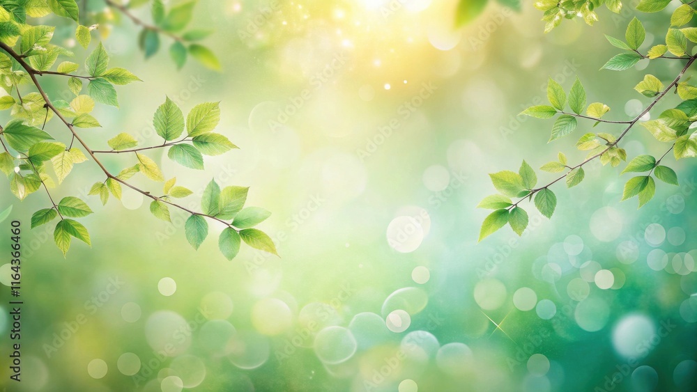 Serene Springtime Branches with Soft Focus Background and Sunlight Glimmer Serene Springtime Branches with Soft Focus Background and Sunlight Glimmer