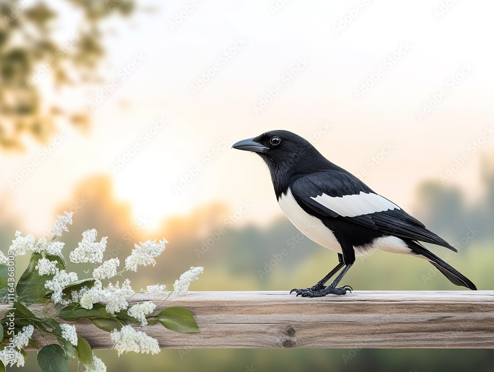 birds in nature, magpie in the garden in spring birds in nature, magpie in the garden in spring
