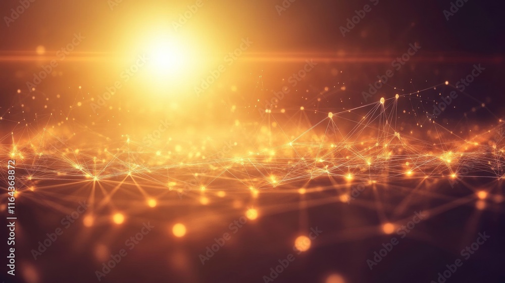 Obraz premium Abstract Neural Network Concept with Light Effects