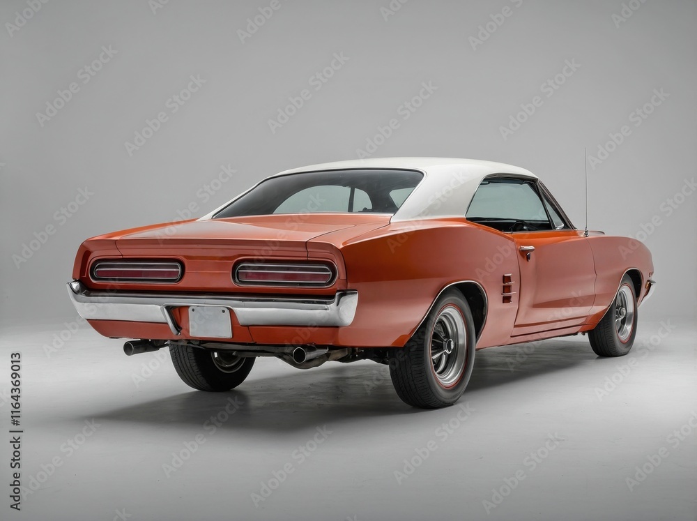 Obraz premium A muscle car photographed from a 45-degree rear angle