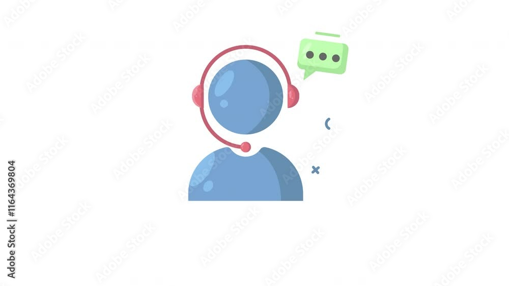 flat Customer service icon animation motion graphic flat Customer service icon animation motion graphic