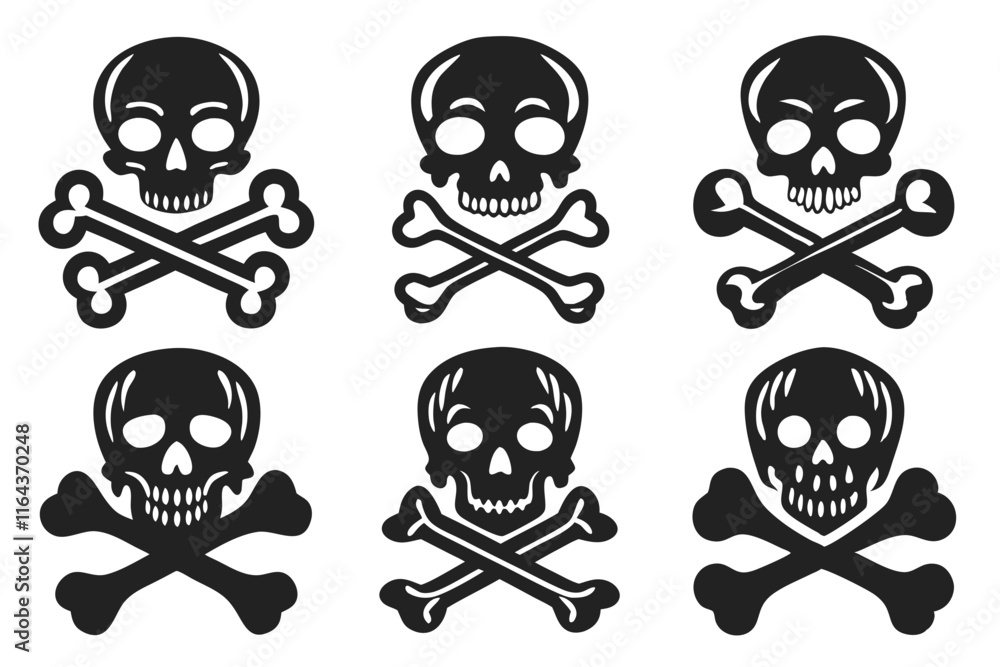 set of skull with crossbones set of skull with crossbones