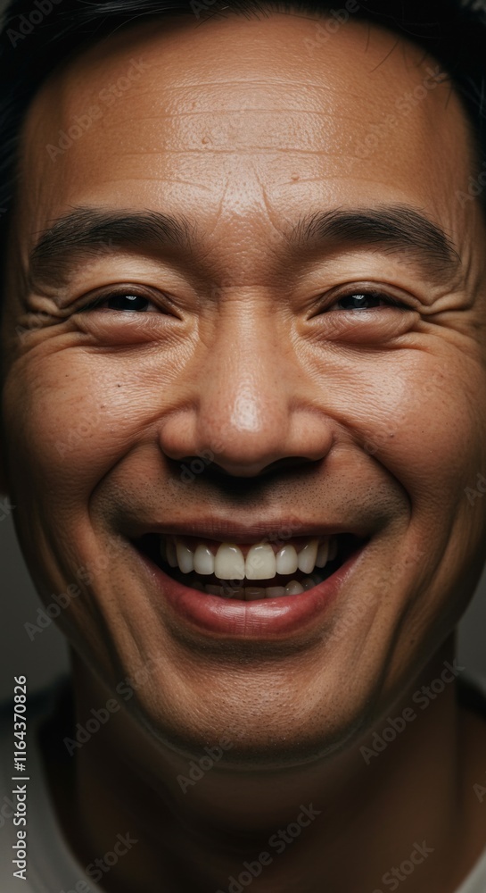 Close up of Asian Man face, Laugh Laughing Happy Expression, Zoom In, Zoomed Portrait Close up of Asian Man face, Laugh Laughing Happy Expression, Zoom In, Zoomed Portrait