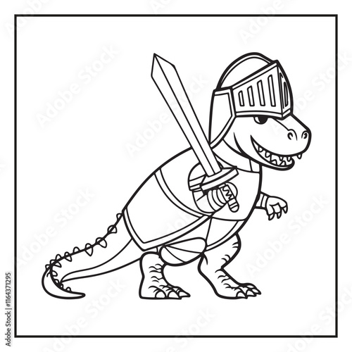 Cute Dinosaur Coloring Pages for Kids.
Dinosaur designs For Kids. Illustrations with Thick Lines photo