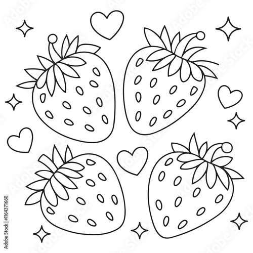 Chidren coloring page fruits Strawberry