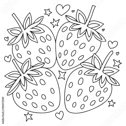 Chidren coloring page fruits Strawberry