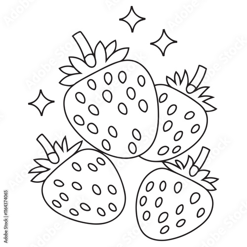 Chidren coloring page fruits Strawberry