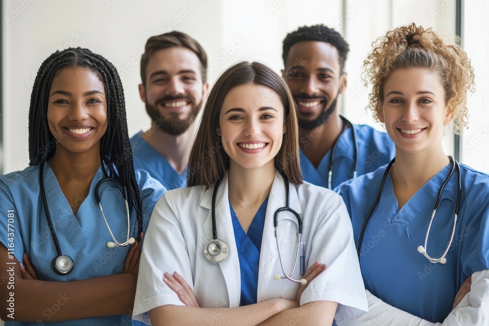 Diverse Team Of Smiling Medical Professionals Diverse Team Of Smiling Medical Professionals