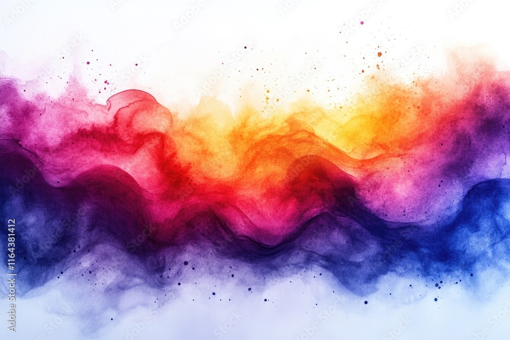 A vibrant cloud of smoke against a clean white background A vibrant cloud of smoke against a clean white background